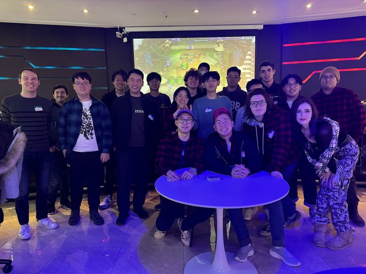 The K/DA Cup watch party crowd at Invictus Game Station, Jan 2024