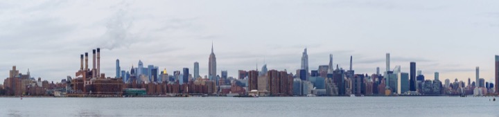 Panorama of the Manhattan skyline across the river