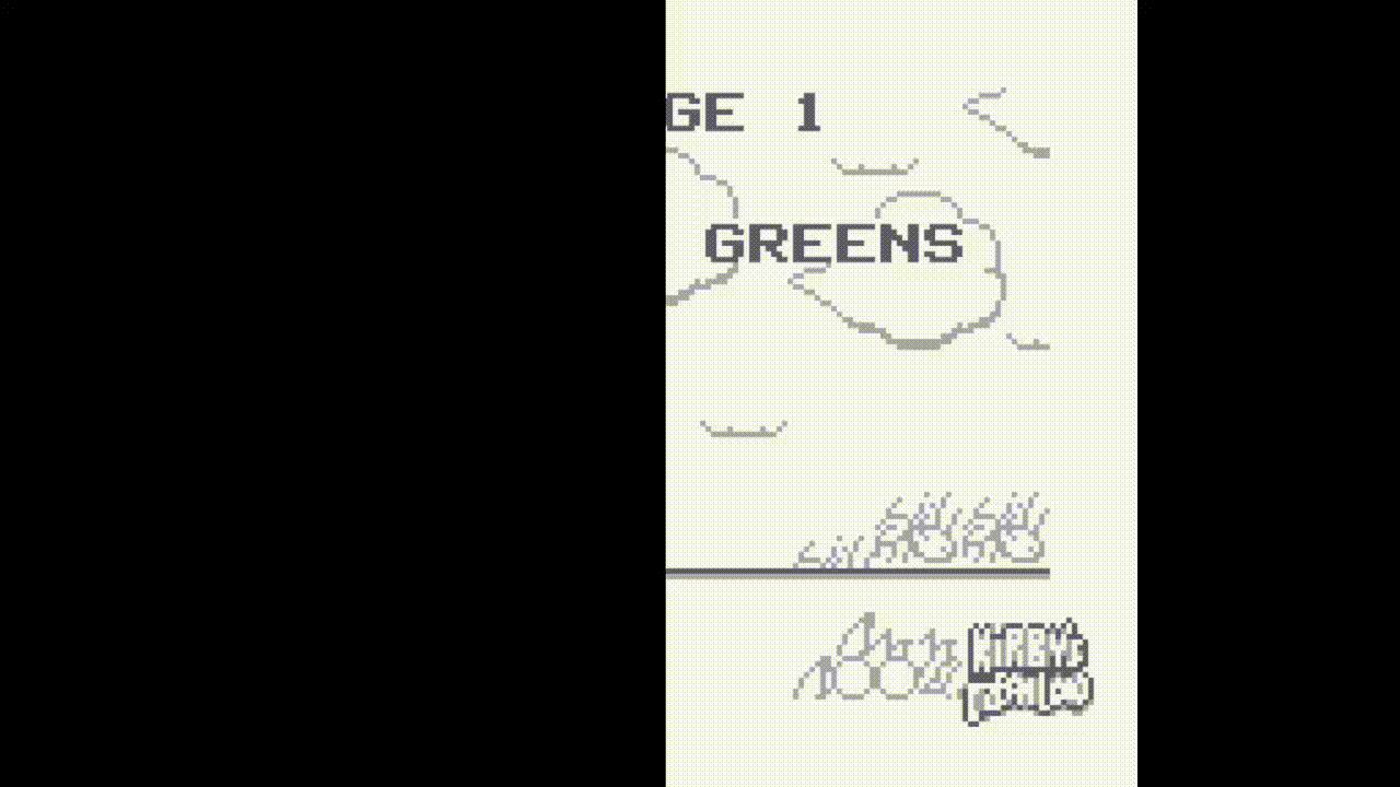 Animated side-by-side of Spring Breeze's intro and the original Kirby's Dream Land intro on Game Boy