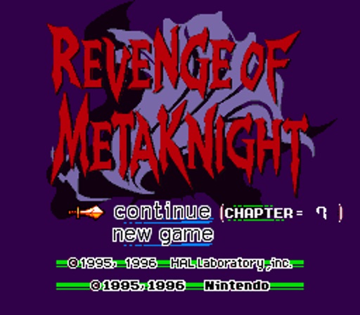 Revenge of Meta Knight title screen