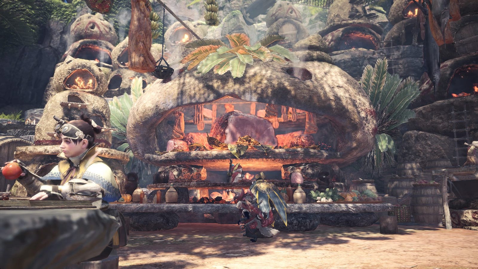A hunter in Astera, the game's hub town